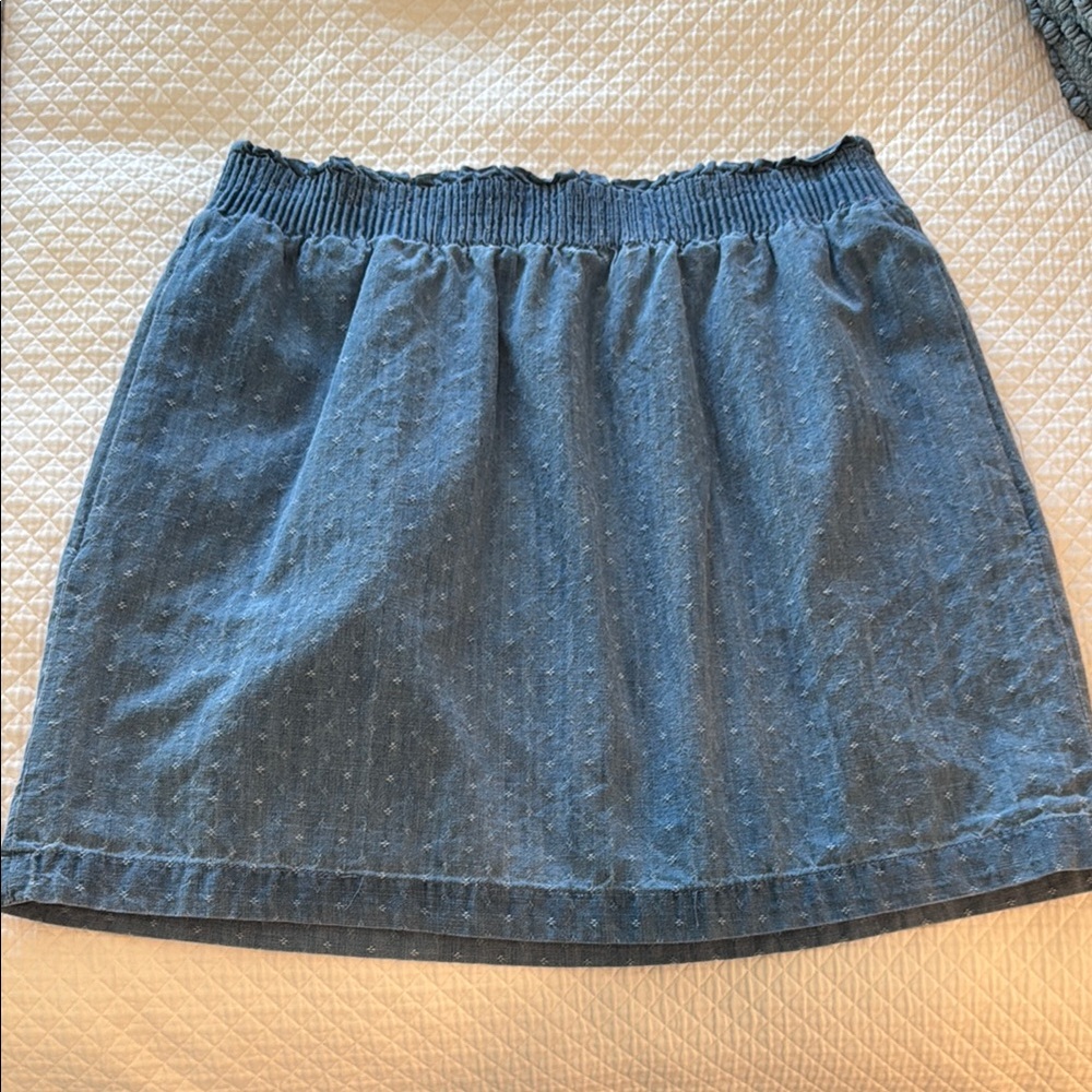 JCrew chambray dot city skirt